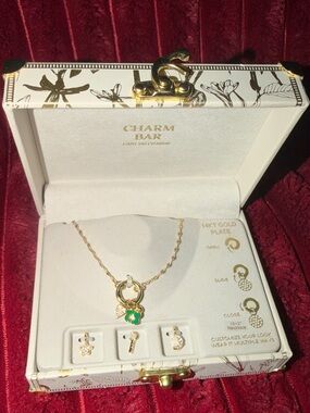 Gold-Plated Necklace with Green Clover Charm